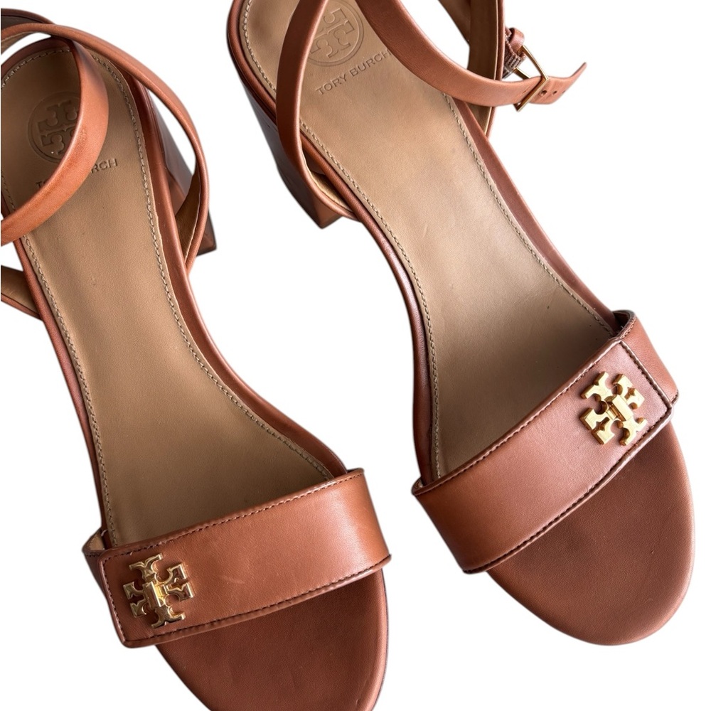 Tory Burch Women's Tan Leather Ankle-Strap Sandals Size 8.5